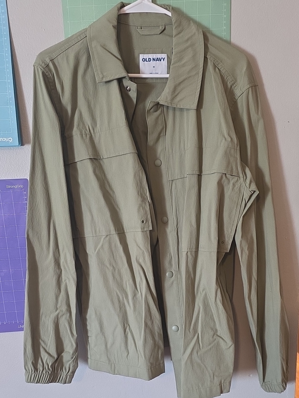 Old Navy Olive Utility Button-Front Jacket